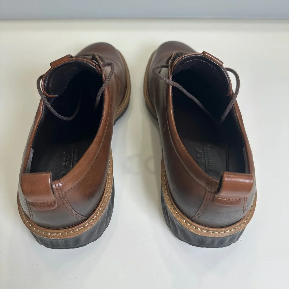 ECCO ST.1 Hybrid Lite Mens Brown Leather Plain Toe Derby Shoes Business Casual